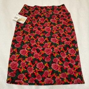 Lularoe Cassie Rose Floral Skirt XS NWT